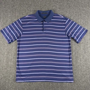 Tiger Woods Poloshirt Herren XL blau lila Streifen Golf Freizeit Baumwolle Kragen - Bild 1 von 11