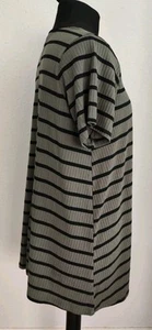 Yours Olive Green And Black Striped Short Sleeve Knit Top Size 16 - Picture 1 of 13
