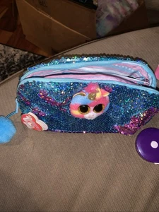 TY Flippables Sequins 2019 8" Fantasia the Unicorn Moda Bolso Lápiz Estuche Nuevo con Etiquetas - Imagen 1 de 7