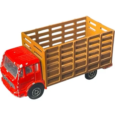 Majorette 213 Mercedes Truck Hay Farm 1/100 No 254 213 Red France Work Playworn - Image 1 of 4