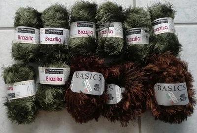 Wollpaket Fransengarn Effektgarn Grün – braun  –  550g - Brazilia , Lana Grossa - Bild 1 von 3