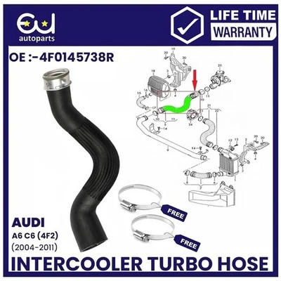 FOR AUDI A6 C6 2.0 TDI 2004-2011 TURBO INTERCOOLER HOSE PIPE 4F0145738R - Image 1 of 4