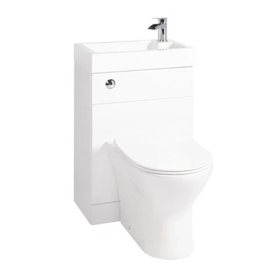 2-in-1 Close Coupled WC mit Waschbecken oben Garderobe Kombi Platzspargerät - Bild 1 von 4