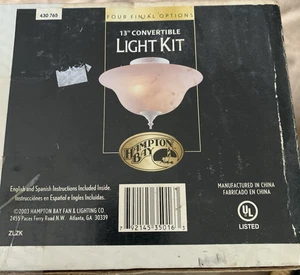 Hampton Bay 13" Convertible Light Fixture Kit, White - Picture 1 of 2