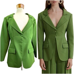 Country Road Size 16 XL Kiwi Green Wool Blend Wide Lapel Jacket Blazer NWT - Picture 1 of 22