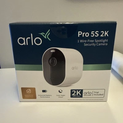 Arlo Pro 5S 2K Indoor/Outdoor Wire Free Spotlight Security Camera - White... - Image 1 of 3