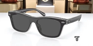 COACH HC8371U 574587 Ch583 Black Trans Grey Grey Solid 54 mm Men's Sunglasses - Picture 1 of 2