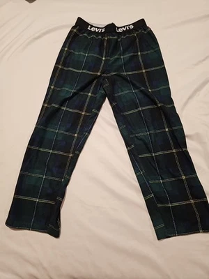 Levi's Boys Sleep Pants Size 8 Green With Yellow/White Plaid Design EUC - Image 1 of 2