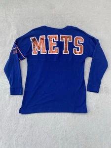 Victoria's Secret Pink NY Mets Henley Sweatshirt Gr. S 5th Ocean Limited Pailletten - Bild 1 von 9