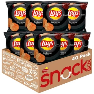 Lays Barbecue Flavor Potato Chips 40 Count Individual 1 oz Bags - Picture 1 of 7