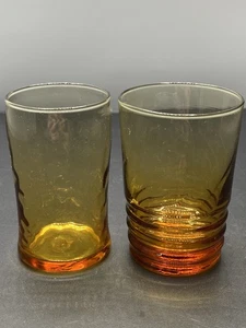 2 vasos de jugo de vidrio ámbar Libbey Bolero vintage - 3,5" de alto - Imagen 1 de 2