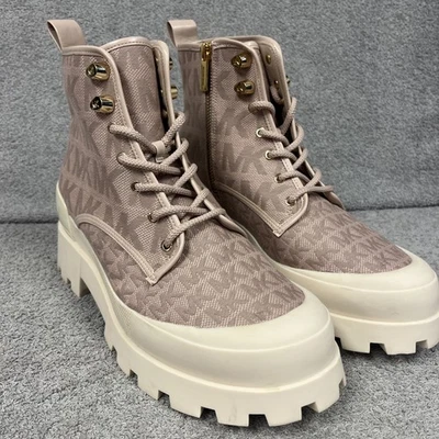 Michael Kors Payton Logo Jacquard Combat Boots Women Size 9.5 - Image 1 of 4