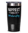 Happiest When Windsurfing 20oz Stainless Tumbler Mug Funny Surfer Gift Idea