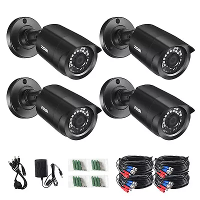 ZOSI 4PK 1080p TVI Cámaras de Seguridad Exterior 80 ft Visión Nocturna para Hogar Kit de CCTV Foto 1 de 4