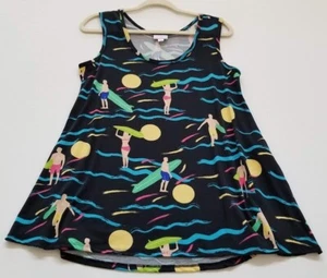 LuLaRoe Tunic Tank Top Women's XS Sleeveless Scoop Slit Beach Surf Waves Stretch - Picture 1 of 9