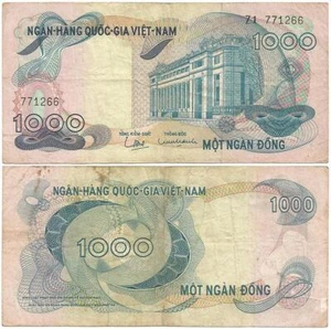 1971 Long Gone REPUBLIC of SOUTH VIETNAM "1000 Dong" BANK Note VIETNAM WAR ISSUE - Picture 1 of 3