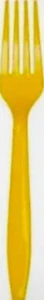 School Bus Yellow Heavy Duty Plastic Forks 24 Per Pack Tableware Decorations - Picture 1 of 1
