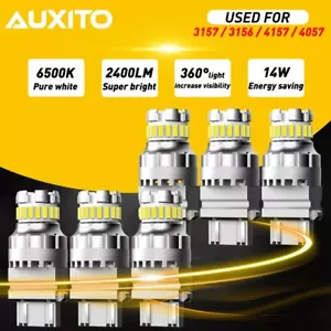 6pcs AUXITO 3157 3156 4157 LED Reverse DRL Turn Signal Light Tail Bulb White EON - Picture 1 of 12