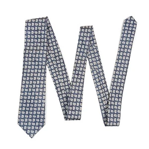 Ben Sherman Men’s Silk Tie Blue White Foulard 60" Designer Skinny Tie New - Picture 1 of 4