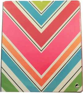 Carolina Pad 1" O-Ring Vinyl Binder with Pockets ~ Sugarland (Colorful Chevrons) - Picture 1 of 2