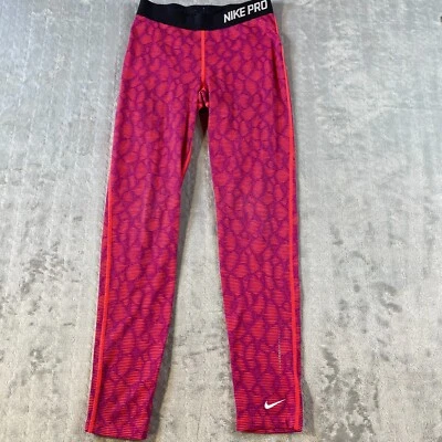 Nike Pro Leggings Girls XL Pink Hyperwarm Training Lightweight Sport Run Walk - Image 1 of 4