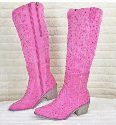 Botas Altas Rosa Pierre Dumasts Talla 8.5 Mujer Ideal para Conciertos Country Otoño Foto 1 de 4