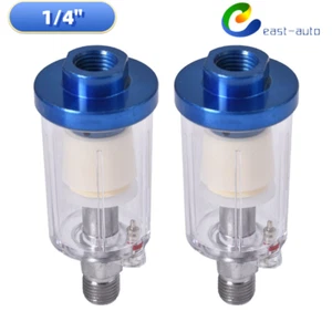 2Pcs Spray Gun 1/4" Air Line Mini Filter Water Trap Clear Painting Moisture - Picture 1 of 9