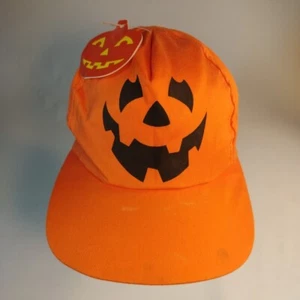 Halloween Hat Vintage Snapback Jack-o'-lantern Orange - Picture 1 of 10