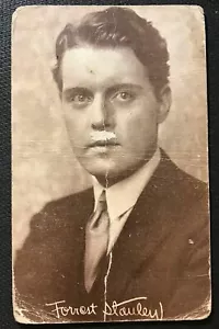 VINTAGE 1920's EXHIBIT POST CARD - SILENT FILM STAR FORREST STANLEY LOW GRADE - Picture 1 of 2