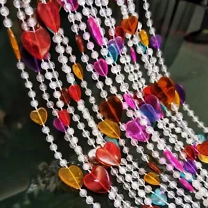Beaded Curtain Doorways Acrylic Hanging Heart shape Door Beads String Curtain... - Picture 1 of 3