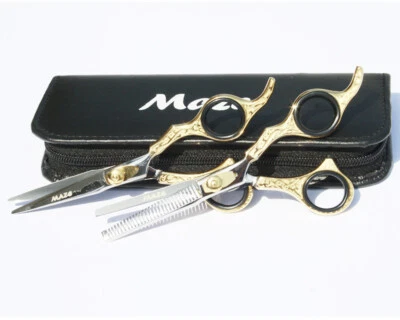 MAZE SHEARS 6" Professional Hairdressing Scissors Barber Hair cutting Shears Set Gold/Silver
