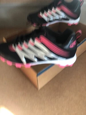 Botines de béisbol Rawlings Deuce bajos | negros y rosas | jóvenes/niñas | talla 5,5 Foto 1 de 4