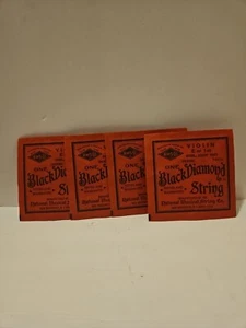 BLACK DIAMOND STRINGS Vintage VIOLIN E Or 1ST Steel Loop End Set Of 4 - Picture 1 of 3