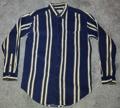 Vintage Northwest Territory Mens Corduroy Shirt Size L Blue Green Cream Striped - Image 1 of 4
