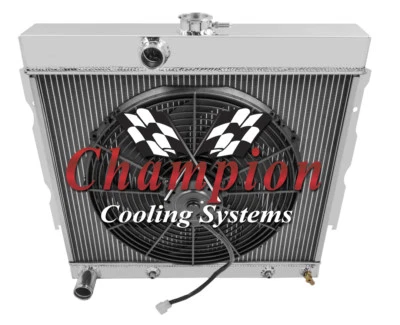 Radiador 2 filas RS Champion 22",16" ventilador-1965-1966 Plymouth Valiant Signet V8 Eng Foto 1 de 4