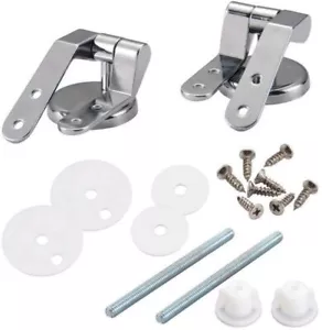1Set Zinc Alloy Bathroom Seat Toilet Lid Hinge With Screw Fittings Replacement - Picture 1 of 6