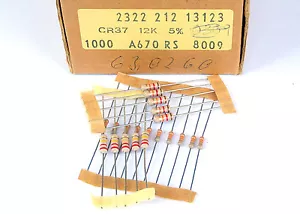10 Philips CR37 1/2W Carbon Film Widerstände 36 WERTE 100R 1K 10K 47K 100K 220K - Bild 1 von 1