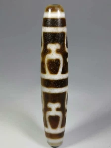 Nepalese Bhutan Tibetan Ancient Old Aquarius Dzi Amulet Agate Stone Bead宝瓶天珠 - Picture 1 of 10