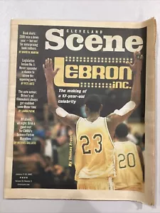 Revista de periódico Cleveland Scene 2002 17 de enero Lebron James 17 YO cubierta pre-RC - Imagen 1 de 19
