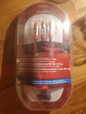 Rocketfish RF-G1115 3' Heavy Duty Component Video Cable w/Gold-Plated Brand New  - Image 1 of 3