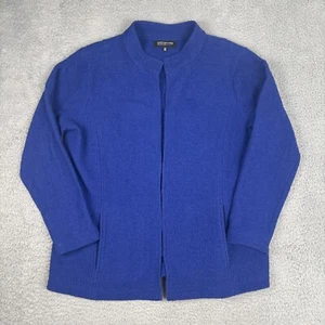 Jones New York Royal Blue Merino Wool Jacket Sweater Size OX | 12W Frog Closing - Picture 1 of 8