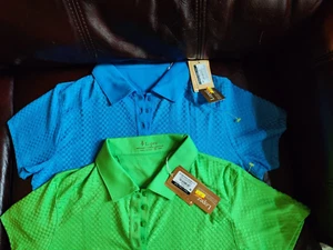 2 Polo Golf Delux Dri Shirts - Nancy Lopez grün/blau - Medium neu mit Etikett - Bild 1 von 18