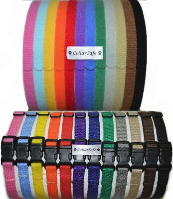 CollarSafe JUEGO DE IDENTIFICACIÓN DE CACHORRO - Collares a presión de nailon y bandas de arena hechas con marca VELCRO® Foto 1 de 4