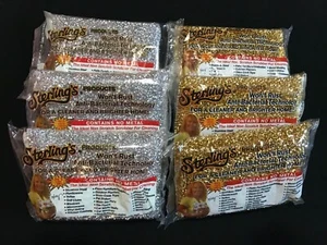 SIX Sterling Non Scratch Sterling's Sponges Scrub Pads 3 Silver 3 Gold Scrubbers - Picture 1 of 4
