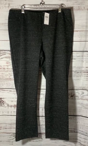 J. Jill Woman’s Petite Large Ponte Knit Slim Leg Pants Black Gray Speck NEW - Picture 1 of 7