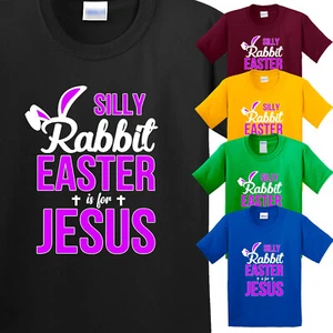 Happy Easter USA Kid's T-Shirt Jesus Cross Religious Funny Rabbit New Gift Tee - Picture 1 of 14
