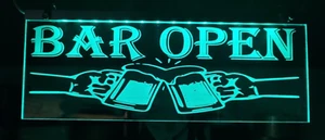 man cave Led Bar sign - Bar open neon garden home bar - light up pub - Picture 1 of 5