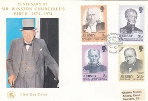 Anniversaries Churchill GB Jersey Wessex FDC 1974 (104645)  - Picture 1 of 1