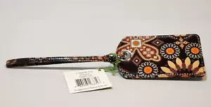 Vera Bradley ID Luggage Tag New With Tags CANYON Brown Orange Blue NEW - Picture 1 of 4