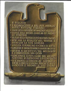 Italian Propaganda Postcard Fascista Credo Artist Boccosito - Picture 1 of 2